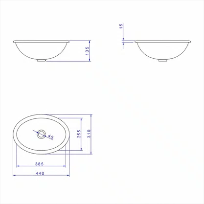 Cuba de Sobrepor Oval 44cm Branca Deca L.65.17