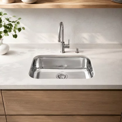 Cuba Inox de Embutir 48x34 Lavinia Sem ladrão + Válvula Tramontina