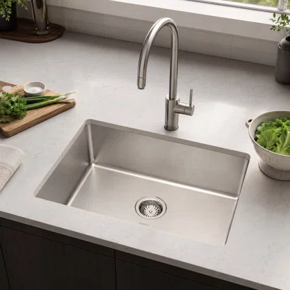 Cuba Inox de Embutir 50x40 Quadrum Undermount + Válvula Tramontina