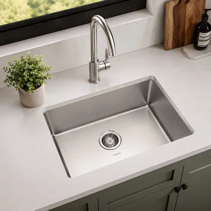 Cuba Inox de Embutir 50x40 Quadrum Undermount + Válvula Tramontina