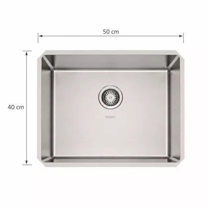 Cuba Inox de Embutir 50x40 Quadrum Undermount + Válvula Tramontina