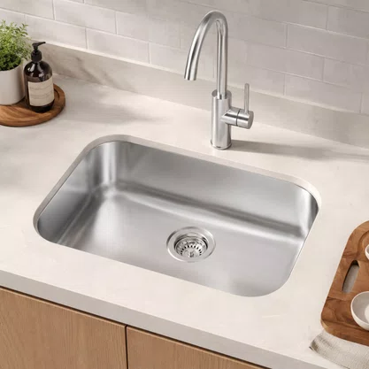 Cuba Inox de Embutir 54x34 Lávinia + Válvula Tramontina