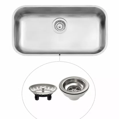 Cuba Inox de Embutir 54x34 Lávinia + Válvula Tramontina