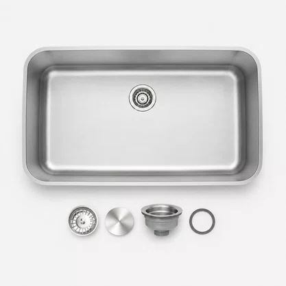 Cuba Inox de Embutir 70x40 Dora Escovada + Válvula Tramontina