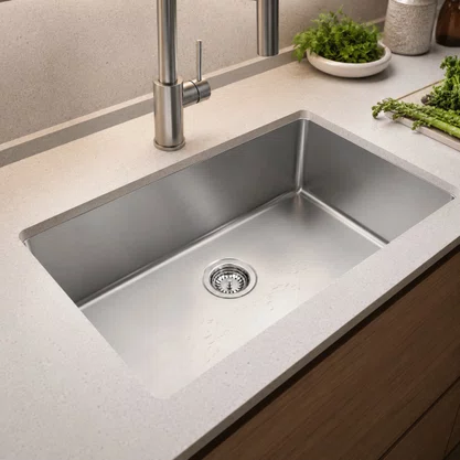 Cuba Inox de Embutir 70x40 Quadrum Undermount + Válvula Tramontina