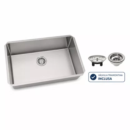 Cuba Inox de Embutir 70x40 Quadrum Undermount + Válvula Tramontina