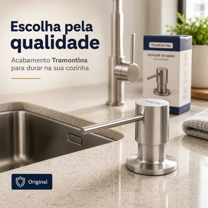 Dosador de Sabão Tramontina Inox 500ml com Recipiente Plástico 94517/004