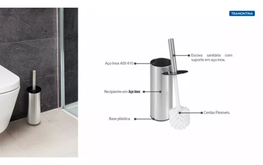 Escova Para Banheiro Em Aco Inox 94533/008 Tramontina