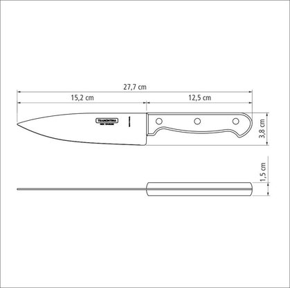 Faca Chef Polywood Castanho Tramontina 6" 21131196