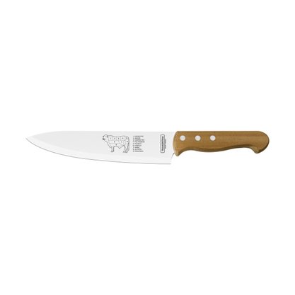 Faca para Carne com Lâminas em Aço Inox e Cabo de Madeira Natural Tramontina 8" 22938108