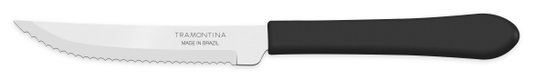 Faca para Churrasco Leme Lâmina Aço Inox e Cabo Preto Tramontina 4" 23180/404