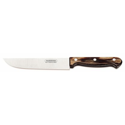 Faca para Cozinha Polywood Lâmina Aço Inox e Cabo de Madeira Castanho Tramontina 6" 21138/096