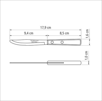 Faca para Sobremesa Polywood Castanho Tramontina 3" 21104493
