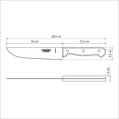 Faca Polywood com Lâmina de Aço Inox e Cabo de Madeira Castanho Tramontina 6" 21138/196