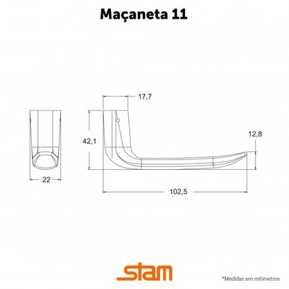 Fechadura 804/11 Gorje Externa Inox Stam 35038