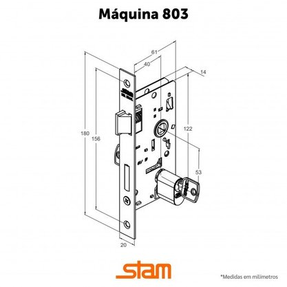 Fechadura 1801/21 Gorje Externa Inox Stam 35274
