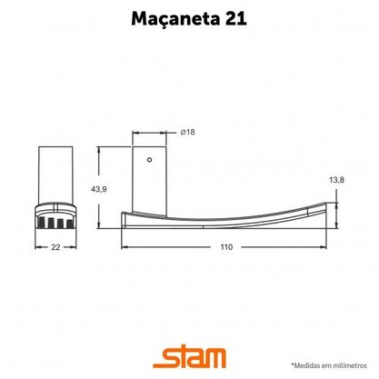 Fechadura 1801/21 Gorje Externa Inox Stam 35274