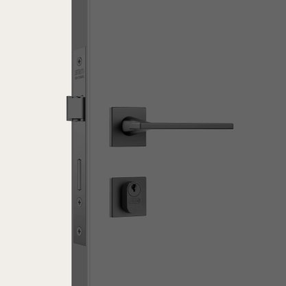 Fechadura Externa Roseta Quadrada Black Fosco Antares Stam 40