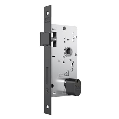 Fechadura Externa Roseta Quadrada Black Fosco Antares Stam 40
