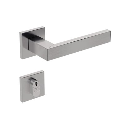 Fechadura Externa Roseta Quadrada Inox Escovado Stam ix60