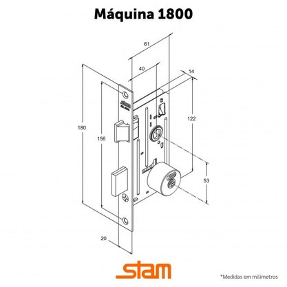 Fechadura 1800/21 Tetra Externa Inox Stam 11295