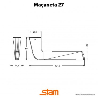 Fechadura 823/27 Roseta Quadrada 1 Banheiro Inox Stam 38578
