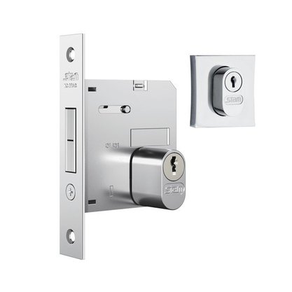 Fechadura 1006 Roseta Quadrada Externa Cromado Stam 10893