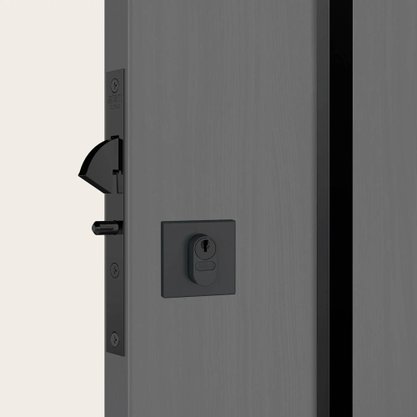 Fechadura para Porta de Correr Roseta Quadrada Preto Fosco Lugano Stam 950