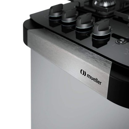 Fogão a Gás 4Q Decorato Vetro Inox com Mesa Vidro Mueller