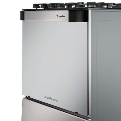 Fogão a Gás 4Q Decorato Vetro Inox com Mesa Vidro Mueller