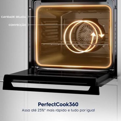 Fogão a Gás 5 Queimadores  Experience Cinza com  Forno Duplo Electrolux FE5DC