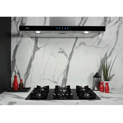 Fogão Cooktop a Gás Infinity 5 queimadores com Mesa de Vidro Preto Tripla Chama Fischer