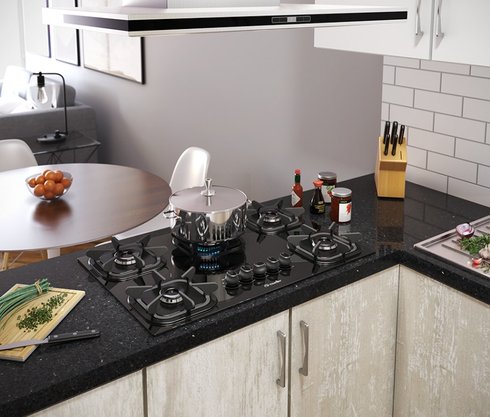 Fogão Cooktop a Gás Top Preto 5 Queimadores Mueller