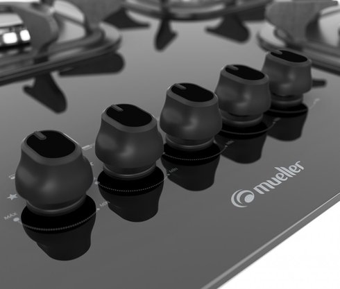 Fogão Cooktop a Gás Top Preto 5 Queimadores Mueller