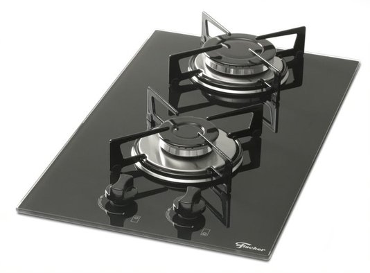 Fogão Cooktop Vidro Temperado 2Bocas Domino Fischer