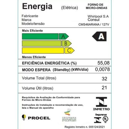 Forno Micro-ondas Consul 32L Inox CMS46ARBNA