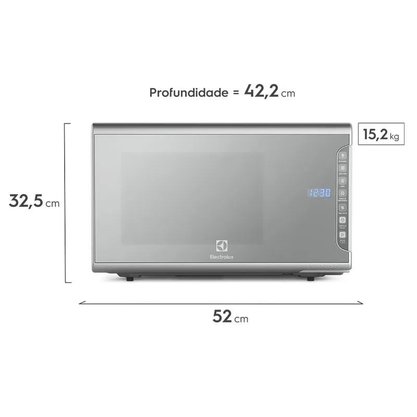 Forno Microondas 31L MI41S Porta Espelhada Inox Electrolux