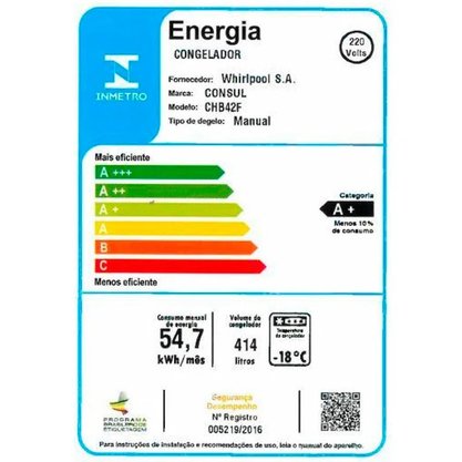 Freezer Horizontal 2 Portas Consul 414 Litros  CHB42EB