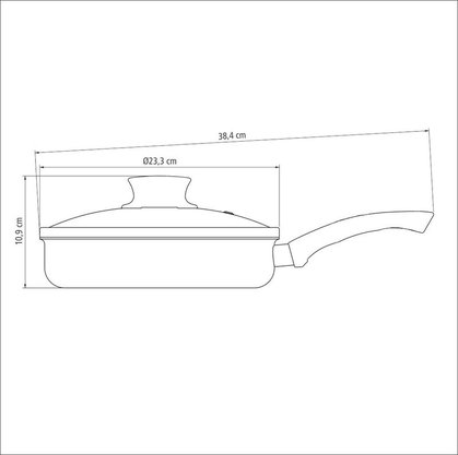 Frigideira Reta Paris em Alumínio Vermelho com Tampa de Vidro Tramontina 22cm 20144/722