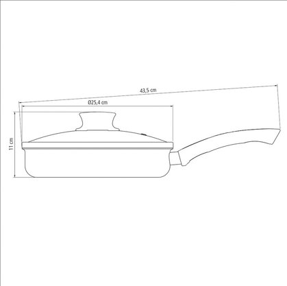 Frigideira Reta Paris em Alumínio Vermelho com Tampa de Vidro Tramontina 24cm 20144/724