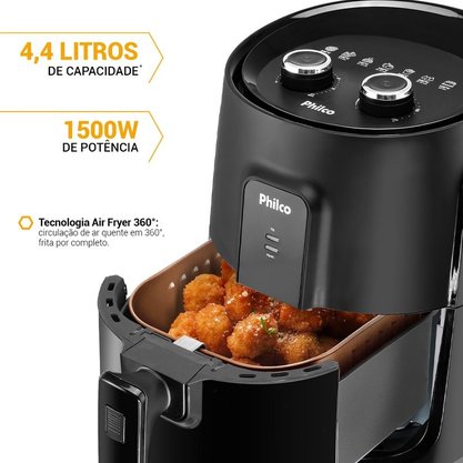 Fritadeira Sem Óleo Gourmet Air Fry PFR15PG 4,4L 1500W Preto Philco