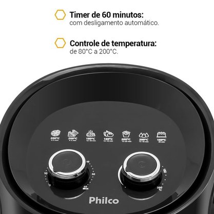 Fritadeira Sem Óleo Gourmet Air Fry PFR15PG 4,4L 1500W Preto Philco