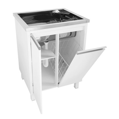 Gabinete com Tanque Inox Alto Brilho Docol 63x51,5x85cm 017027CH
