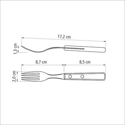 Garfo para Sobremesa Polywood Castanho Tramontina 21105490