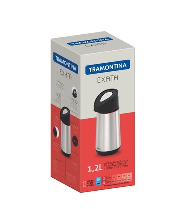 Garrafa Térmica Exata Aço Inox com Ampola de Vidro Tramontina 1,2 Litros 61641/120