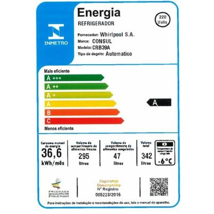 Geladeira Consul Frost Free 342 litros cor Inox com Gavetão Hortifruti CRB39AK