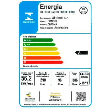 Geladeira Frost Free Duplex Branca Consul 386 Litros CRM44ABBNA