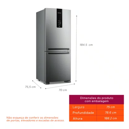 Geladeira Frost Free Inverse 447 litros Platinum BRE57FK Brastemp