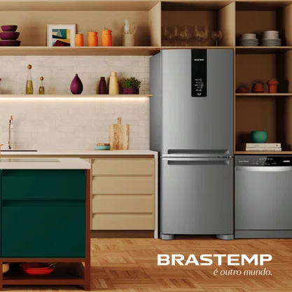 Geladeira Frost Free Inverse 447 litros Platinum BRE57FK Brastemp