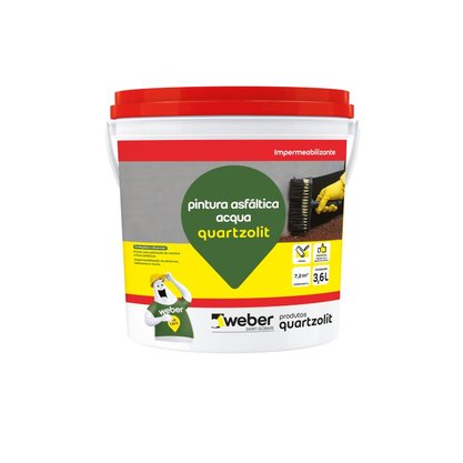 Impermeabilizante Pintura Asfáltica Acqua Quartzolit 3,6 Litros